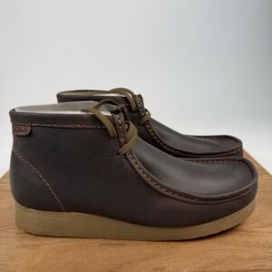 New Mens Clarks Wallaston Brown Leather Casual Chukka Boots Shoes Size 10 M NIB